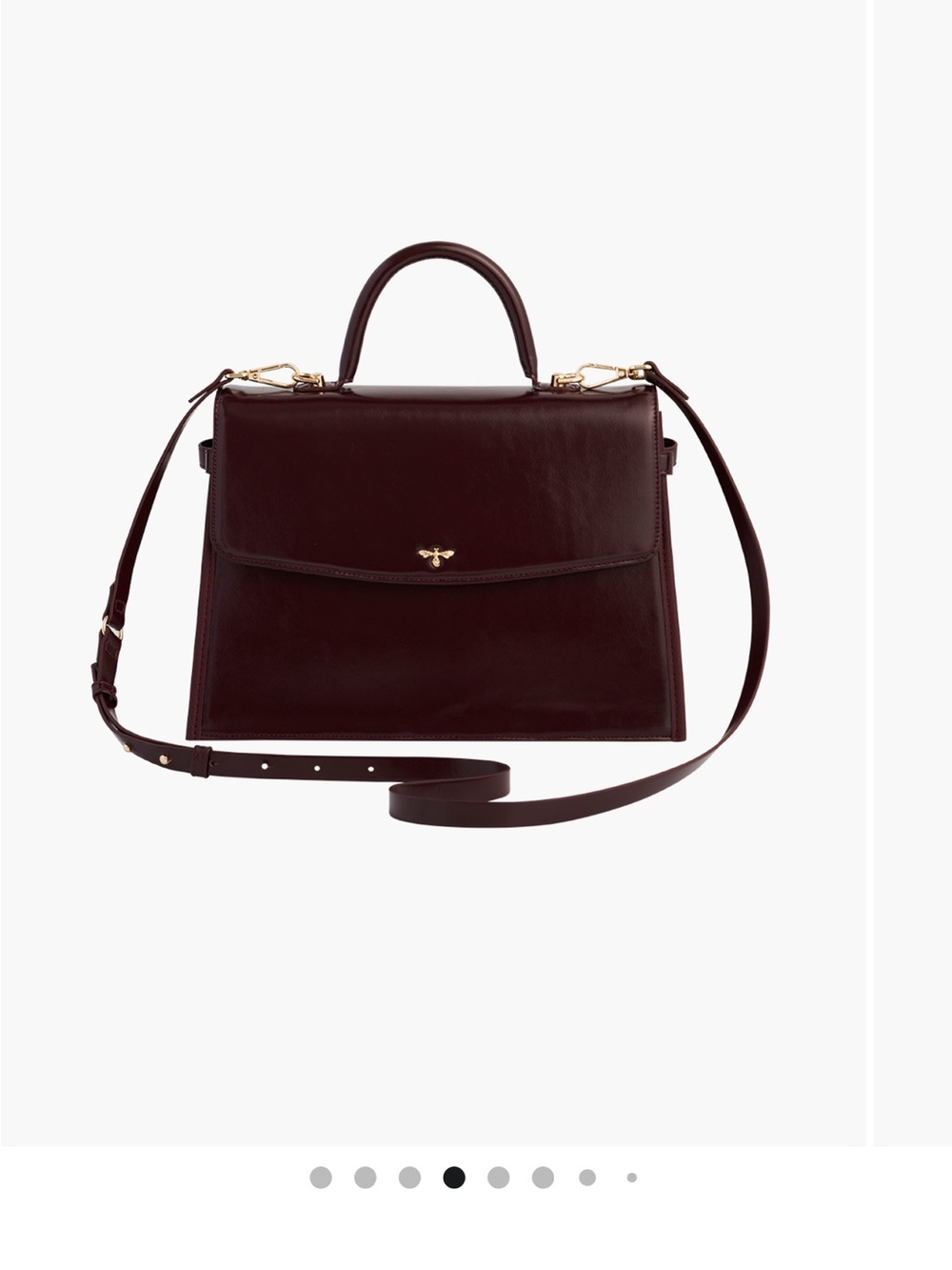 Structured Top-Handle Satchel in Deep Burgundy